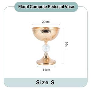 Bol décoratif sur piédestal martelé de luxe, finition dorée, parfait pour la décoration de la maison, centre de table et présentoir de cadeaux - Product Image 2