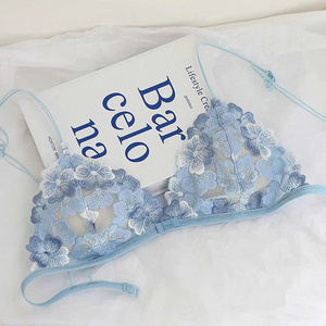 LG6 Sexy Lace Lingerie Set for Women Sheer Mesh Bra and Strappy Panty Elegant Floral Design Comfortable Seductive Underwear - Product Image 2