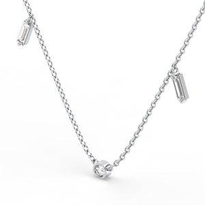 Colliers en argent sterling 925 minimalistes REYES avec moissanite taille baguette de 0,73 carat pour femmes, certifiés GRA, bijoux fins - Product Image 3
