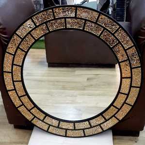 Custom Industrial Design Glass <b>Mirror</b> Frame in <b>Round</b> Shape and Multiple Colors <b>for</b> <b>Wall</b> Mosaic - Product Image 2