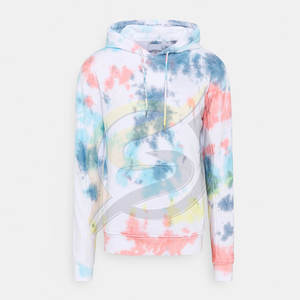 เสื้อฮู้ดแบบสวมหัวสำหรับผู้ชายเสื้อมีฮู้ดผ้าคอตตอนมัดย้อมสี100% กำหนดได้เอง - Product Image 6