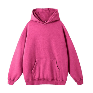 Sudadera con capucha lavada con ácido y cordón para hombre, jersey de gran tamaño con logotipo personalizado de 420GSM y precio al por mayor, ropa de calle Unisex de punto BD - Product Image 6