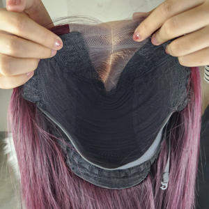 วิกผมบ็อบสั้นแบบมีลูกไม้ปิดตรงสีเบอร์กันดี99J เข้ม - Product Image 2