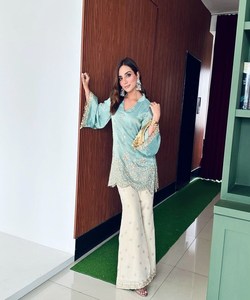 Robes trois pièces luxe Les turcs Dubai Hijabs femmes vêtements de fête Chic costume islamique sharara - Product Image 2