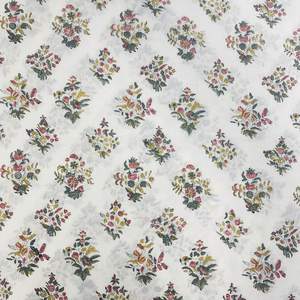 Jasmine amarillo verde y Rosa indio Floral mano bloque impreso 100% tela de algodón por la yarda cortinas almohadas cojines - Product Image 4