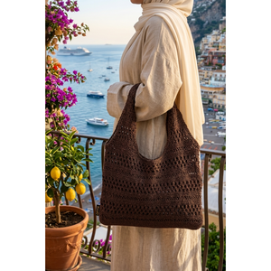 Sac tricoté pour la plage et le quotidien, résistant à l'eau, avec broderie de lettres, fermeture éclair, en toile et feutre de coton - Product Image 1
