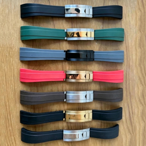 Bracelet de montre en caoutchouc silicone réglable avec bouton en <span class=keywords><strong>acier</strong></span> 316 compatible avec les montres Ro-lex 20/21 mm <span class=keywords><strong>Daytona</strong></span> Yacht Master Sub-mariner - Product Image 2