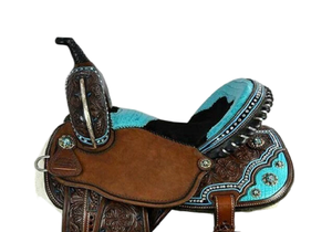 Ensemble de selles de cheval en cuir véritable de qualité supérieure pour l'endurance occidentale et les courses anglaises Essentials d'équitation - Product Image 3