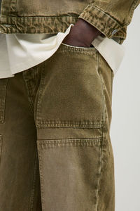 Pantalons de survêtement en toile lavée personnalisés de haute qualité, décontractés pour hommes, amples, délavés, respirants, écologiques, vintage, hip-hop - Product Image 4