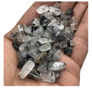 Chip de cuarzo Turmalina de cristal Curación natural Feng Shui Estilo de amor Piedra suelta Gema cruda caída Guijarros Chips de ágata - Product Image 5