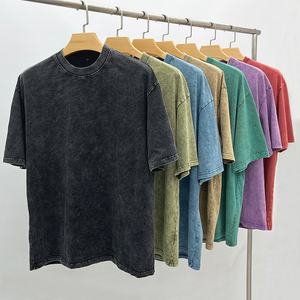 New Custom Wholesale Acid Wash Jersey T-<b>Shirts</b> Summer Casual Streetwear Hip Hop Stone Logo Customize Oversized Vintage 100% - Product Image 1