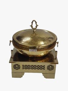 Ensemble de chauffe-buffet rond en cuivre pour restaurant - Product Image 3