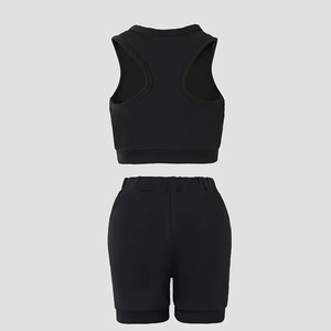 Premium Quality <b>Girls</b> Suit Solid Color Sleeveless Round Neck Shorts Customized Logo Two-piece Solid Color Children Clothing Sets - Product Image 2