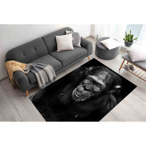 Alfombra con Estampado de Mono, Alfombra Interior Antideslizante con Diseño de Animales, Alfombra Delgada No Tejida - Product Image 1