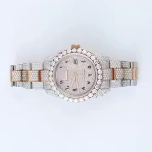 Relojes de diamantes de moissanita de claridad VVS con tachuelas totalmente heladas antiguas de calidad superior, reloj de lujo de acero inoxidable para hombres - Product Image 2