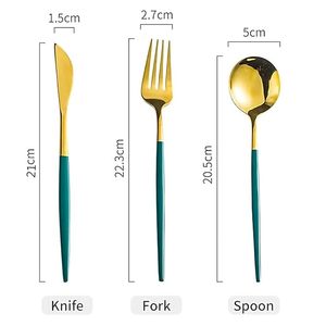 Design classique En Acier Inoxydable Miroir Vaisselle Couverts Ensemble Couteau Doré Fourchette Et Cuillère Couverts Ensemble Pour Hôtel Restaurant - Product Image 4