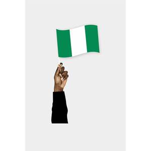 Drapeau nigérian personnalisé imprimé numériquement, fanion avec mât en fibre de verre, pour affichage automobile, en polyester plastique - Product Image 1