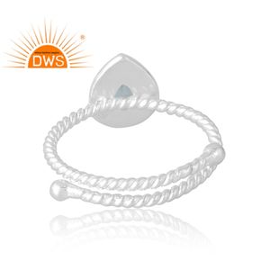 Venta caliente 925 Sterling Selling Natural Rainbow Moon Anillo de piedras preciosas Joyería personalizada para mujeres Regalo para ella - Product Image 2