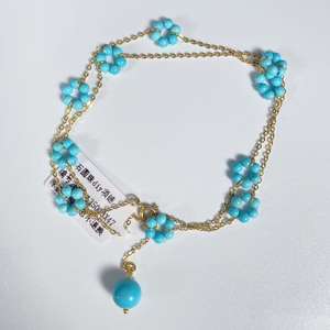 Collier pendentif en perles de turquoise personnalisable Style classique Chaînes de bricolage à la mode Prix d'usine - Product Image 2