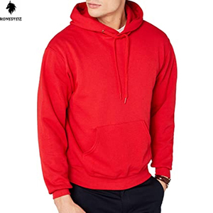 เสื้อฮู้ดแบบสวมหัวของผู้ชายผ้าเทอร์รี่ผ้าฝ้าย100% น้ำหนักเบาลายนูนแบบลำลองสีทึบออกแบบได้ตามต้องการ - Product Image 1