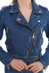 Veste en jean en coton tricoté vintage décontractée et élégante pour femmes 2025 avec un design boutonné personnalisé respirant - Product Image 4