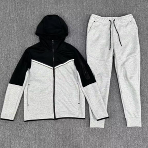 Chándal de lana de algodón 100% original para hombre, conjunto de 2 piezas con logotipo, chándal transpirable para correr, chándal pesado para exteriores para hombre - Product Image 2