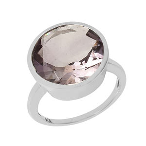 Ajuste de bisel de buena calidad de Plata de Ley 925 con piedra preciosa de amatista verde natural Anillo de boda y fiesta de estilo clásico - Product Image 5