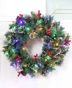 Guirnalda elegante de 18,8 pulgadas mezclada con conos de pino y ramas esmeriladas para decoración de puerta delantera y coronas decoración de Navidad - Product Image 1