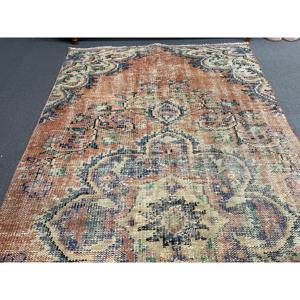 พรมวินเทจสไตล์ตุรกี ขนาด 3.7x7.5 ฟุต (112x230 ซม.) ลายทางสีน้ำตาล - Product Image 3