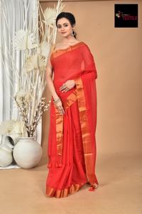 ผ้าส่าหรีผ้าฝ้ายเนื้อเบาสีพื้นสำหรับฤดูร้อน  แบบทอเรียบง่าย  แห้งเร็ว เป็นมิตรกับสิ่งแวดล้อม น้ำหนัก 400 กรัม สำหรับงานแต่งงาน ความกว้าง 6.3 เมตร - Product Image 4