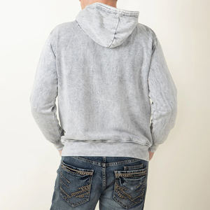 เสื้อสเวตเตอร์ผ้าฝ้าย350กรัมของผู้ชายซักลายกรดวินเทจ - Product Image 3