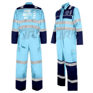 Ensemble de vêtements de travail en polyester haute performance imperméable et respirant avec chemise boutonnée de sécurité réfléchissante à col rond - Product Image 6