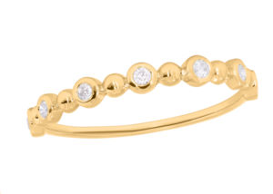 Alliance ronde en diamant de moissanite de 0.10 carats au design de bulles d'or et d'argent de qualité supérieure - Product Image 5