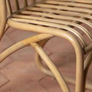 Chaise nordique minimaliste en rotin naturel avec siège coussin pour meubles de maison et décor d'événement de fête de café en plein air de restaurant - Product Image 5