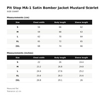 Blouson Bomber Personnalisé Homme MA-1 en Satin Jaune Moutarde, Écusson Brodé Camionnette Chenille Rouge Sanguin, Logo Personnalisé OEM
