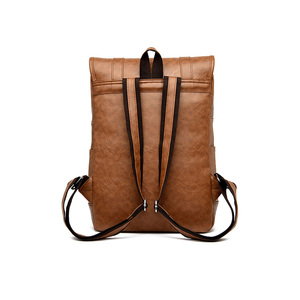 Sac à dos en cuir de style simple sac à dos pour hommes sac à dos à bandoulière personnalisé avec pendentif pour hommes et femmes - Product Image 2