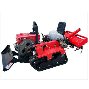 small rotary cultivator Crawler lawn mower tractor mini tractor for orchard rotary tiller cultivator