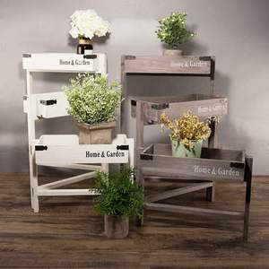 Support de plantes en pot à 3 niveaux durable en bois de pin du Vietnam, écologique - Product Image 1