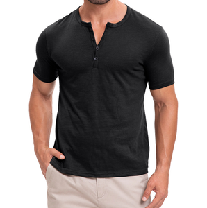 American Fit T Shirt Hombres Sólido Algodón Jersey Camisetas Camiseta de algodón de alta calidad Hombres Camiseta personalizada Botón Diseño Hombres Urban Fit Tee - Product Image 6