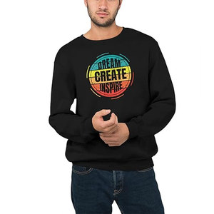 Sweat-shirts pour hommes personnalisés avec logo imprimé, en molleton uni, coupe classique, col rond, respirants et écologiques, pour l'hiver - Product Image 1