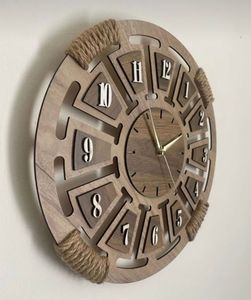 PREVIEW CUSTOMIZED WOODEN WALL CLOCK for ELEGANT HOME DECOR MODERN Electric Movement USB Powered Natural Rosewood for Wedding - Product Image 2