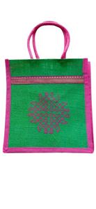 กระเป๋าปอกระเจาพร้อมลายพิมพ์ kolam เพื่อเป็นของขวัญคืนถุง thamboolam ของขวัญงานแต่งงานกระเป๋าอาหารกลางวันหลากสี10*9*4นิ้ว - Product Image 2