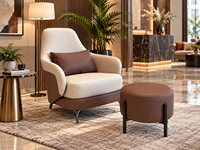 Suite salon en cuir moderne canapé ensemble de chaises de loisirs meubles de salon à bas prix canapé monoplace luxe et pouf