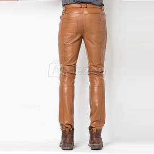 Pantalon en cuir pour homme Offre Spéciale fabriqué au Pakistan Pantalon en cuir léger pour homme avec logo personnalisé à vendre - Product Image 3