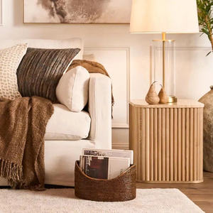 Panier de rangement pour magazines en rotin rond essentiel, fait à la main, en osier naturel, organisateur pour salon, chevet, canapé, support de livres - Product Image 2