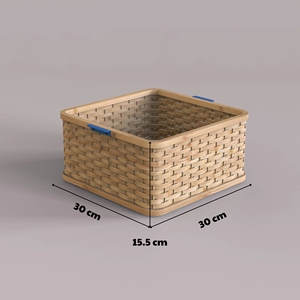 TienPhong vente en gros panier en bambou tissé à la main Boho, boîte de rangement bohème avec poignées pour organiser le linge - Product Image 6