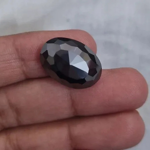 25 Cts Noir Fantaisie Ovale Forme Moissanite Diamant VVS Clarté Excellente Coupe Personnalisé 9mm Perle Pendentif Bijoux - Product Image 3