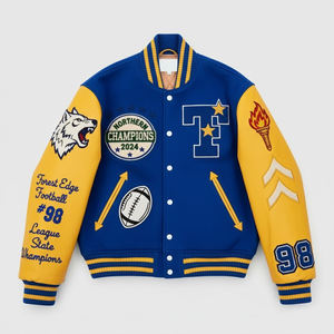 Veste de Baseball pour Hommes en Chenille Brodée Personnalisée de Haute Qualité, Vêtement d'Automne et d'Hiver à Séchage Rapide - Product Image 1