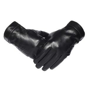 Nouveauté Gants d'hiver en cuir véritable Dernière conception Écran tactile thermique Compatible pour les fêtes décontractées Vente en gros à bas prix - Product Image 1