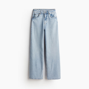 Taille haute taille haute jambe large jean dames confortable à la mode décontracté bas fait Bangladesh Sexy Style coupe ample Denim tissu - Product Image 3